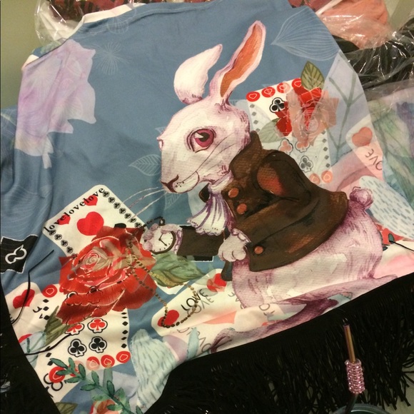 ❤️HOST PICK 🐇 Lucky Hearts White Rabbit Cape❤️ - Picture 2 of 6